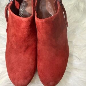 Women's Red Suede Ankle Boots